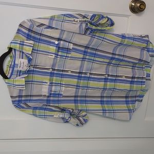 American Eagle Outfitters Favorite Shirt Sz 14 Plaid with Button Up Sleeves